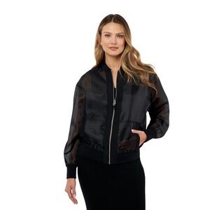 Edited by Remi Bader Women's Sheer Black Bomber Jacket